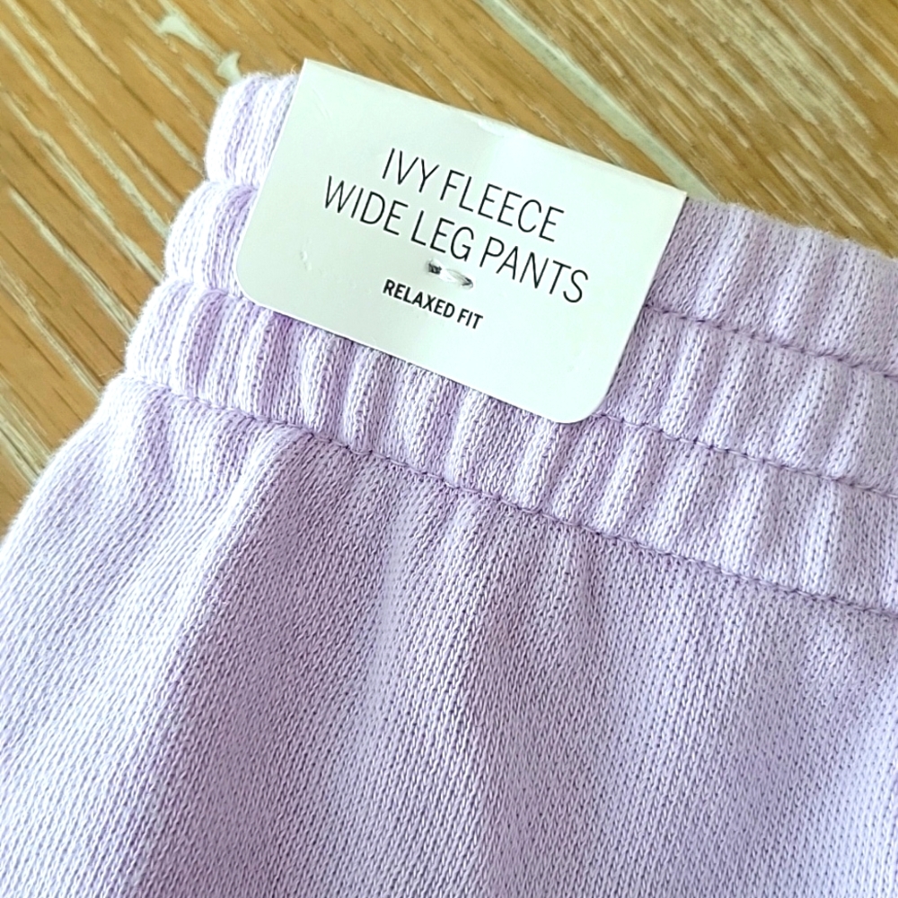 Victoria's Secret Elastic Waist Drawstring Wide Leg Sweatpants Lilac XXL NWT - Picture 9 of 10